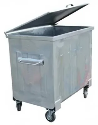 Metal Galvaniz Çöp Konteyneri